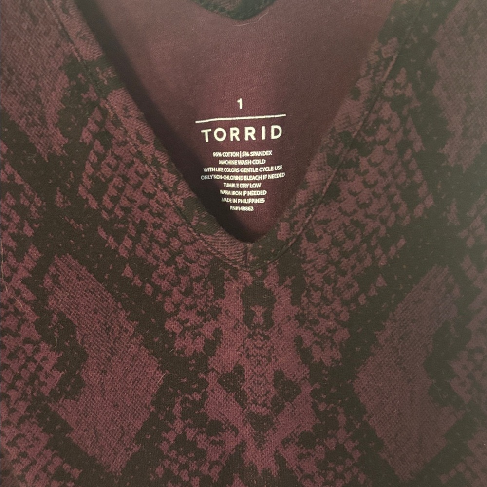 Torrid Purple Snake Print Top - Picture 2 of 2
